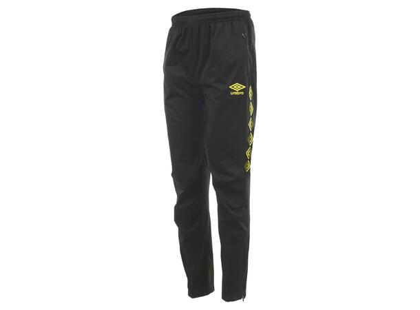 UMBRO UX-1 Woven Pant Jr Svart/Gul 152 Vindbyxa i microfiber 